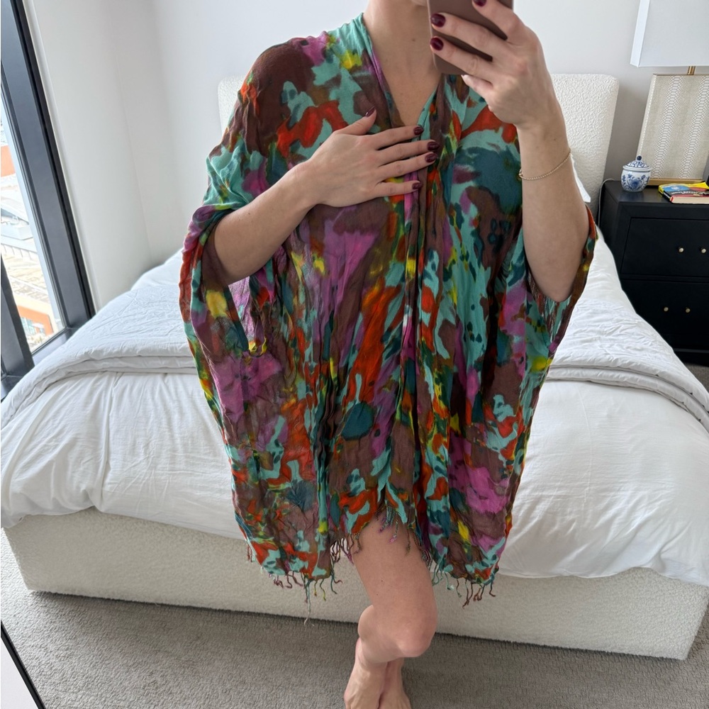 Colorful Abstract Patterned Shaw Kimono - Picture 3 of 8